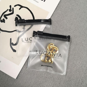 Wholesale White PVC Jewelry Pouch <b>Bags</b> logo Customized Jewelry Packaging Eva Pouch Zipper Frosted <b>Ziplock</b> <b>Bag</b> - Product Image 5