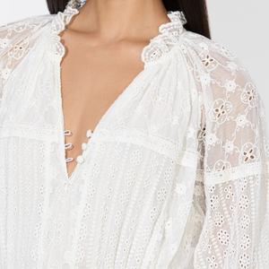 Vestido de Verano de Alta Calidad, Estilo Nuevo, Informal, de Algodón, para Mujer, Estilo Bohemio, Largo, Color Blanco - Product Image 3