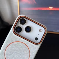 Coque de téléphone magnétique antichoc en TPU souple à motif litchi pour iPhone 17 Air 16 15 14 13 12 17 Pro Max Plus