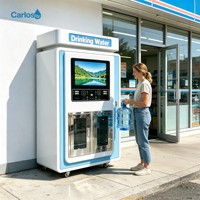 Distributeur d'eau purifiée avec écran publicitaire optionnel, machine de purification de l'eau, distributeur d'eau extérieur