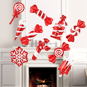 Juego de Adornos Navideños de Algodón Rojo y Blanco para Colgar en el Árbol de Navidad, Venta al por Mayor 2025 - Product Image 4