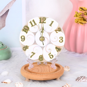 <b>Hand</b> Made Natural Crystal Crafts Gemstones Labradorite <b>Clocks</b> Wooden Support Crystal <b>Clock</b> Pendulums for Home Decor - Product Image 1