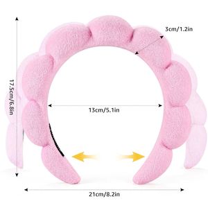 Lot de 2 Bandeaux Spa en Tissu Éponge Doux et Moelleux pour le Visage, Bandeaux Antidérapants pour Maquillage, Soins de la Peau et Masques – Accessoires de Beauté Noir Rose - Product Image 2