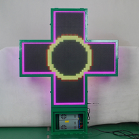Jhering Programmable LED Pharmacie Croix Écran d'affichage Utilisation extérieure Couleur avec indicateur de température Contrôle WIFI