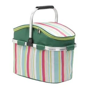 Foldable Keep Food Warm Tote Bag Basket With Cooler Insulated Thermal For Food Lunch Picnic