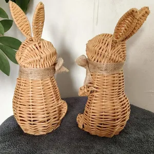 Figurine <span class=keywords><strong>Lapin</strong></span> <span class=keywords><strong>de</strong></span> Pâques Créative Faite à la Main Décor <span class=keywords><strong>de</strong></span> Knick-Knack pour la Maison Jardin Fête <span class=keywords><strong>de</strong></span> Pâques <span class=keywords><strong>Lapin</strong></span> <span class=keywords><strong>de</strong></span> Pâques Décorations <span class=keywords><strong>de</strong></span> Paille - Product Image 2