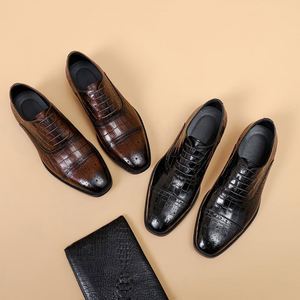 Men's Summer Genuine Leather Slip-On Loafers Formal Business Shoes for Embossed Square Toe - Product Image 5