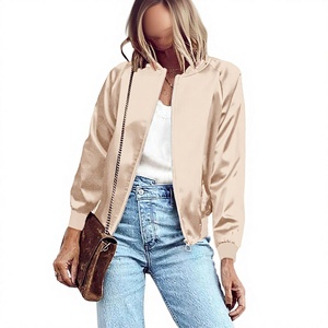 Blouson d'hiver pour femme, col montant, tricoté, respirant, en toile, fermeture éclair intégrale, coupe confortable, extérieur en nylon, écologique - Product Image 1