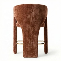 Tabouret de bar rembourré en tissu résistant à la rouille, hauteur de comptoir, pour îlot de cuisine