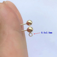 Boucles d'oreilles classiques en or rempli 14KGF, perles rondes, accessoires DIY, vente en gros