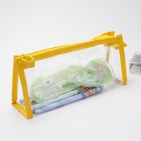 Trousse à crayons transparente en plastique, grande capacité, style coréen, simple et tendance, pour étudiants, fourniture directe d'usine