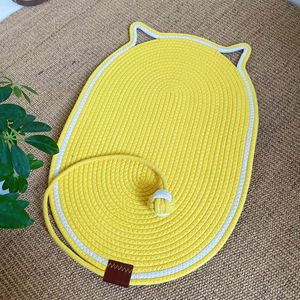 Woven Cotton Cord Cat Claw Mat Self Hi Ball All-in-one Sleeping Mat Washable Grinding Claw Mat Oval Cat Pad - Product Image 2