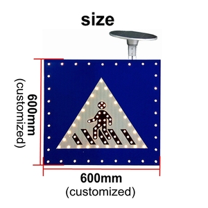 <span class=keywords><strong>Panneau</strong></span> de signalisation routière solaire carré 600/800 mm, épaisseur 8 mm, avec film réfléchissant 3M, IP66 pour autoroute - Product Image 4