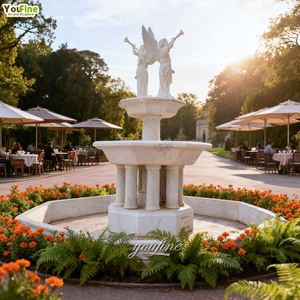 Fontana d'Acqua Angelo in Marmo Bianco per <span class=keywords><strong>Giardino</strong></span> Esterno Moderno Naturale di Alta Qualità YOUFINE Ornamenti da <span class=keywords><strong>Giardino</strong></span> Europei - Product Image 1
