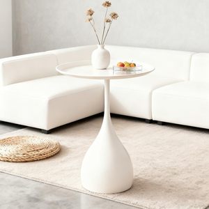 Coffee Modern Furniture <b>Sofa</b> Living Room Iron Art Light Luxury Marble Vintage Round Metal Side <b>Table</b> Bedroom - Product Image 2
