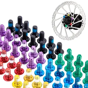 RTS 12Pcs bicicletta colore disco freno vite vite disco Mountain Bike colorato T25 pastiglie freno a disco M5 * 10 viti di fissaggio