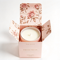Boîte d'emballage rigide en papier gaufré à motif floral, imprimée sur mesure, avec doublure en éponge pour l'emballage cadeau de pots de bougies parfumées