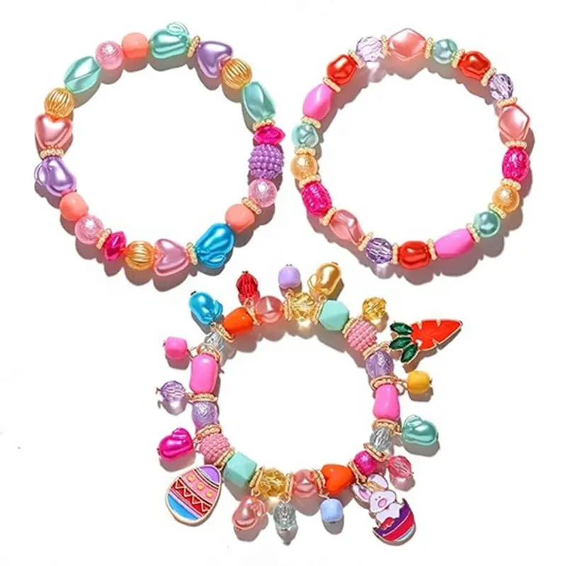 3Pc Set Easter Stretch Kralen Armbanden Easter Kostuum Accessoires Voor Vrouwen