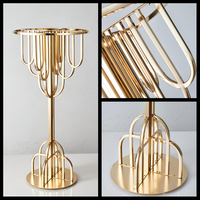 Decoración de Mesa de Boda Personalizada, Centro de Mesa Grande de Metal Plateado y Dorado, Soporte para Flores, Decoración para Eventos de Boda