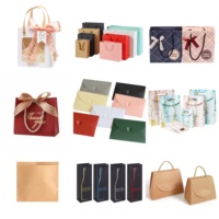 Custom Luxury Tote Bags Cosmetics Jewelry Wedding Boutique Shopper Shopping Custom Small Gift Paper Bags with logo