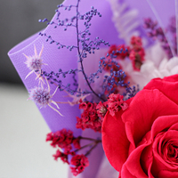 Lovebay Bestseller Konservierte Echte Blume Lila Rosen Für Frauen Geschenk Ewiger Blumenstrauß Für immer Konservierter Blumenstrauß