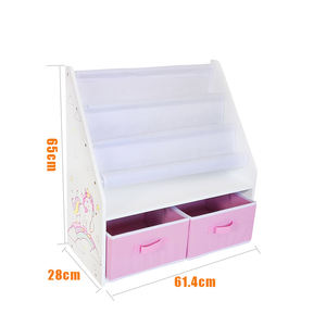 Cubo ajustable para niños Sling Book Rack Muebles Diseño de madera Características Estantería para niños - Product Image 3