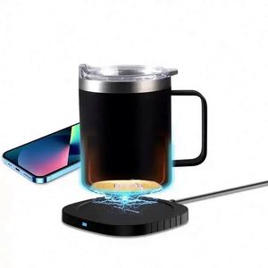 Custom Branded Stainless Steel Smart Mug Warming Wireless Phone Charging USB <b>Cup</b> Warmer for Milk Tea Coffee - Product Image 1