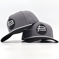Casquette de golf de haute qualité en cinq parties avec patch en cuir personnalisé, logo brodé en PVC 3D, casquette de papa, casquette de baseball sportive