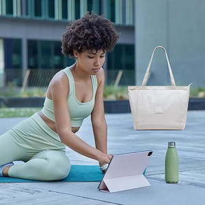 Bolsa de Compras Personalizada, Bolsa de Viaje, Bolsa Deportiva, Bolsa de Gimnasio, Bolsa de Yoga de Lona de Algodón con Cierre y Bolsa Interior para Hombre y Mujer - Product Image 4