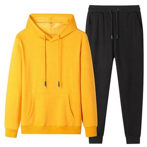 Survêtement de sport 2 pièces décontracté pour homme Veste d'hiver à capuche Pantalon polaire Ensemble de survêtements écologiques pour adultes Jogging - Product Image 5