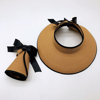 ALLCH paille visière chapeau nœud papillon papier mode extérieur UV Protection solaire été plage femmes Sport écologique Carton emballage uni