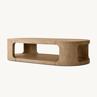 Table basse rectangulaire en bois massif de style moderne du milieu du siècle, design simple, mobilier de salon de haute qualité pour maison de luxe