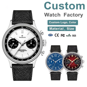 Reloj Cronógrafo Mecánico Personalizado OEM ST1901 de Cuerda Manual con Esfera Panda de 38 mm y Correa de Cuero Vintage para Hombre - Product Image 1