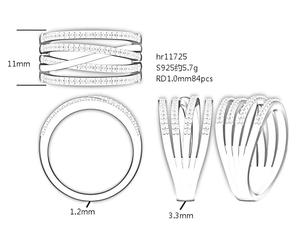 Perhiasan Perak Sterling Kustom Cincin Perak <span class=keywords><strong>Dubai</strong></span> Perhiasan S925 Cincin Wanita Bertumpuk Berlian Zirkonia Kubik - Product Image 6