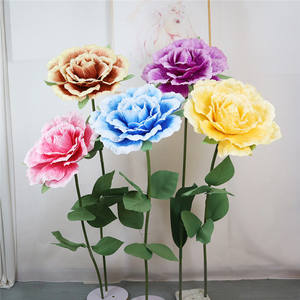 Tête de fleur géante en velours artificiel, décoration florale pour les événements de mariage - Product Image 5