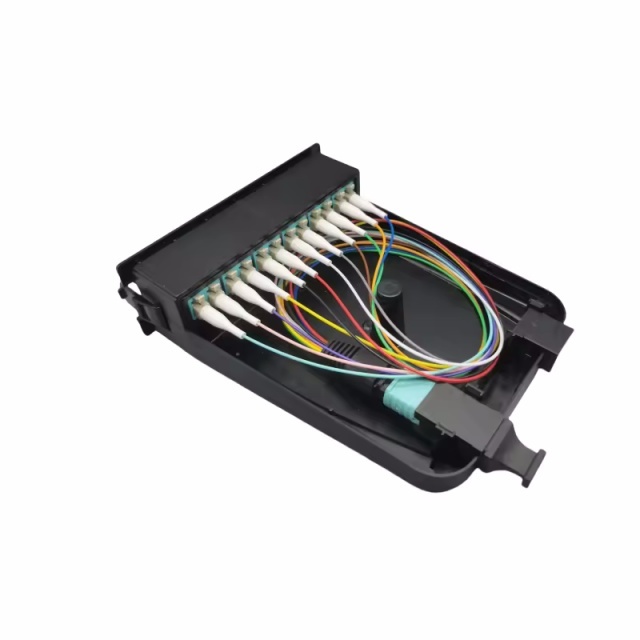 TWILIGHT Customized Fiber Optic Data Center Modular Box Solution Multimode Black 24 Cores OM3/OM4 LC to MPO Breakout Cassettes