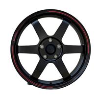 Jantes forgées semi-mates noires avec bande rouge, légères, pour voitures de tourisme, directement de l'usine, 18, 19, 20 pouces, 5x114.3 PCD, moyeu en aluminium