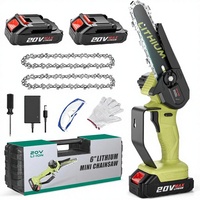 Mini tronçonneuse sans fil de 6 pouces, 600 watts, outil de coupe d'arbres portable super maniable pour jardin et cour