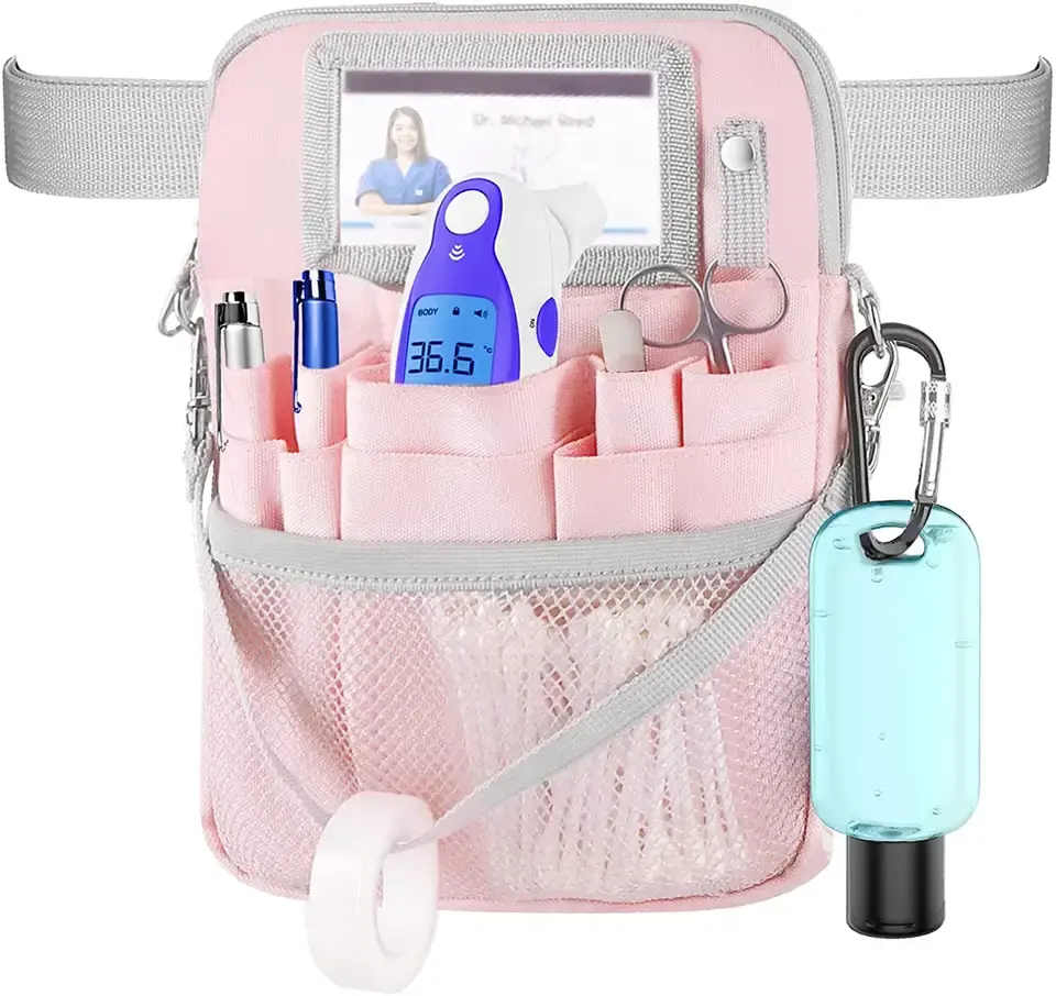 防水看護ユーティリティウエストポーチ調節可能な医療ファニーパックバッグポータブル女性ナースウエストバッグ