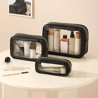 Sac de voyage cosmétique en PVC de luxe de haute qualité, transparent, pour le rangement et l'organisation du maquillage, vente en gros