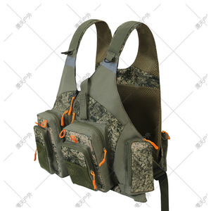 Gilet de pêche multi-poches en tissu Oxford camouflage, taille unique, pour usage extérieur - Product Image 2