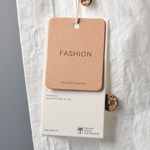 Étiquette de vêtement en papier kraft rectangulaire, impression personnalisée du logo, pour usage intérieur - Product Image 3