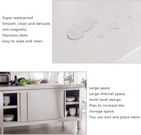 Plan de travail de cuisine professionnel en acier inoxydable personnalisable, 2 niveaux, étanche/antirouille, pour hôtel, avec rangement simple