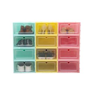 Plastic Clear Shoe <b>Box</b> Stackable Shoes Organizer Magnetic <b>Foldable</b> Case Transparent Shoe Organizer - Product Image 3