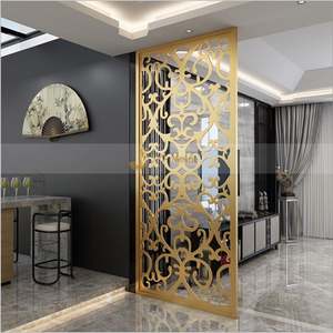EX284 Partition <b>Wall</b> Decor Metal Sheet Decorative Partitions SS 304 Gold Stainless Divider <b>Screen</b> with Bespoke Design Decoration - Product Image 2