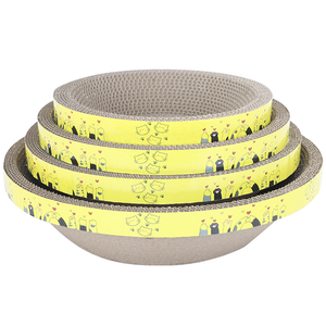 Papan goresan kucing berbentuk mangkuk penggiling cakar tanpa penumpahan kertas bergelombang perlengkapan kucing mainan hewan peliharaan - Product Image 1