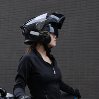 Casque de moto intégral à visière relevable personnalisé en ABS, homologué DOT, toutes saisons, double visière, fermeture rapide, tailles S-3XL