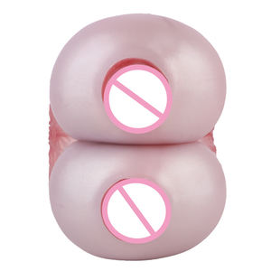 GEEBA Masturbateur masculin sexy à gros seins, jouets sexuels en silicone pour hommes, stimulateur de poche à double canal, poupée réaliste avec vagin - Product Image 4
