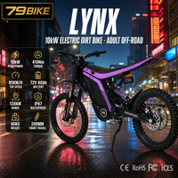 Moto tout-terrain électrique pour adultes 79BIKE 72V 40Ah 10KW Enduro 85KMH Vitesse maximale Batterie au lithium Puissance de pointe Vente en gros