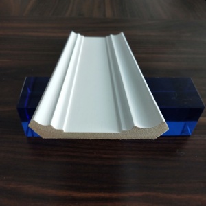 Trắng gesso <span class=keywords><strong>primed</strong></span> MDF Ốp chân tường đúc ván chân tường cho trong nhà & khách sạn sử dụng với PVC phim Vương miện đúc trang trí nội thất khuôn - Product Image 2